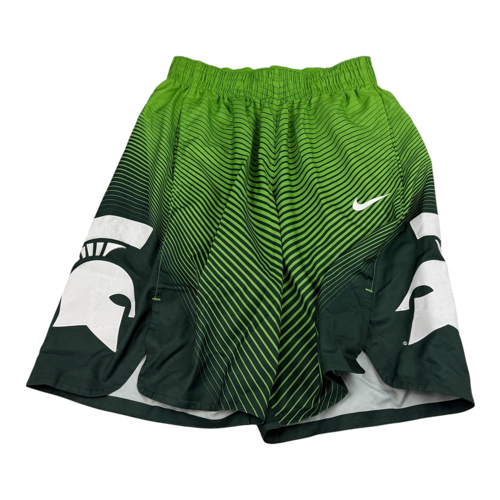Nike Michigan State Spartans Dri-FIT Basketball Shorts Mens Medium Green Stripe